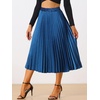 image:imageAllegra K Women Pleated Midi Skirt High Waisted Metallic Party SkirtsBlue1