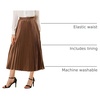 image:imageAllegra K Women Pleated Midi Skirt High Waisted Metallic Party SkirtsBrown