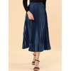image:imageAllegra K Women Pleated Midi Skirt High Waisted Metallic Party SkirtsDark Blue