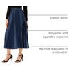 image:imageAllegra K Women Pleated Midi Skirt High Waisted Metallic Party SkirtsDark Blue