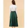 image:imageAllegra K Women Pleated Midi Skirt High Waisted Metallic Party SkirtsDrak Green
