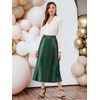 image:imageAllegra K Women Pleated Midi Skirt High Waisted Metallic Party SkirtsDrak Green