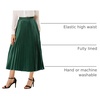 image:imageAllegra K Women Pleated Midi Skirt High Waisted Metallic Party SkirtsDrak Green