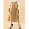 image:imageAllegra K Women Pleated Midi Skirt High Waisted Metallic Party SkirtsGold