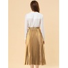 image:imageAllegra K Women Pleated Midi Skirt High Waisted Metallic Party SkirtsGold