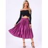 image:imageAllegra K Women Pleated Midi Skirt High Waisted Metallic Party SkirtsMauve