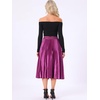 image:imageAllegra K Women Pleated Midi Skirt High Waisted Metallic Party SkirtsMauve