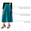 image:imageAllegra K Women Pleated Midi Skirt High Waisted Metallic Party SkirtsPeacock Blue