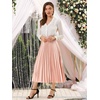 image:imageAllegra K Women Pleated Midi Skirt High Waisted Metallic Party SkirtsPink