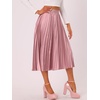 image:imageAllegra K Women Pleated Midi Skirt High Waisted Metallic Party SkirtsPink1