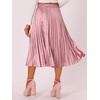 image:imageAllegra K Women Pleated Midi Skirt High Waisted Metallic Party SkirtsPink1
