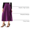 image:imageAllegra K Women Pleated Midi Skirt High Waisted Metallic Party SkirtsPurple