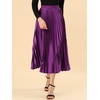 image:imageAllegra K Women Pleated Midi Skirt High Waisted Metallic Party SkirtsPurple