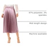 image:imageAllegra K Women Pleated Midi Skirt High Waisted Metallic Party SkirtsRose Purple