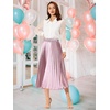 image:imageAllegra K Women Pleated Midi Skirt High Waisted Metallic Party SkirtsRose Purple