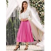 image:imageAllegra K Women Pleated Midi Skirt High Waisted Metallic Party SkirtsRose Red