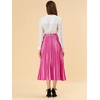image:imageAllegra K Women Pleated Midi Skirt High Waisted Metallic Party SkirtsRose Red