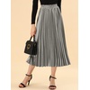 image:imageAllegra K Women Pleated Midi Skirt High Waisted Metallic Party SkirtsSilver Grey
