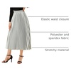 image:imageAllegra K Women Pleated Midi Skirt High Waisted Metallic Party SkirtsSilver Tone