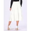 image:imageAllegra K Women Pleated Midi Skirt High Waisted Metallic Party SkirtsWhite