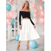 image:imageAllegra K Women Pleated Midi Skirt High Waisted Metallic Party SkirtsWhite