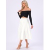 image:imageAllegra K Women Pleated Midi Skirt High Waisted Metallic Party SkirtsWhite