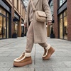 image:imageAllegra K Women Warm Faux Suede Nonslip Laceup Flat Ankle Snow BootsBrown