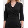 image:imageAllegra K Womens 34 Sleeve Wrap Bodycon Dresses Pencil Mini DressBlack