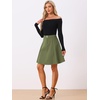 image:imageAllegra K Womens Denim Skirt High Waist Stretch A Line Casual Jean SkirtsArmy Green