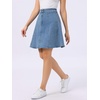 image:imageAllegra K Womens Denim Skirt High Waist Stretch A Line Casual Jean SkirtsBlue