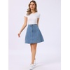 image:imageAllegra K Womens Denim Skirt High Waist Stretch A Line Casual Jean SkirtsBlue