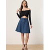 image:imageAllegra K Womens Denim Skirt High Waist Stretch A Line Casual Jean SkirtsDark Blue