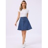 image:imageAllegra K Womens Denim Skirt High Waist Stretch A Line Casual Jean SkirtsDenim Blue