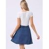 image:imageAllegra K Womens Denim Skirt High Waist Stretch A Line Casual Jean SkirtsDenim Blue