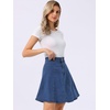 image:imageAllegra K Womens Denim Skirt High Waist Stretch A Line Casual Jean SkirtsDenim Blue