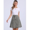 image:imageAllegra K Womens Denim Skirt High Waist Stretch A Line Casual Jean SkirtsLight Grey