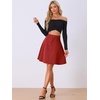 image:imageAllegra K Womens Denim Skirt High Waist Stretch A Line Casual Jean SkirtsRed