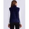 image:imageAllegra K Womens Faux Fur Vest Zip Up Sleeveless Casual Fur JacketDark Blue