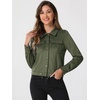 image:imageAllegra K Womens Faux Suede Jacket Button Down Biker Moto Coat OuterwearArmy Green