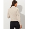 image:imageAllegra K Womens Faux Suede Jacket Button Down Biker Moto Coat OuterwearBeige