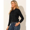 image:imageAllegra K Womens Faux Suede Jacket Button Down Biker Moto Coat OuterwearBlack