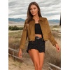 image:imageAllegra K Womens Faux Suede Jacket Button Down Biker Moto Coat OuterwearBrown