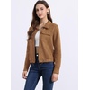 image:imageAllegra K Womens Faux Suede Jacket Button Down Biker Moto Coat OuterwearBrown Khaki