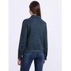 image:imageAllegra K Womens Faux Suede Jacket Button Down Biker Moto Coat OuterwearDark Blue