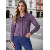 image:imageAllegra K Womens Faux Suede Jacket Button Down Biker Moto Coat OuterwearPurple