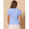 image:imageAllegra K Womens Peter Pan Collar Shirt Vintage 1950s Short Sleeve BlouseLight Blue