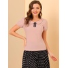 image:imageAllegra K Womens Peter Pan Collar Shirt Vintage 1950s Short Sleeve BlousePink