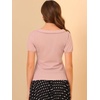 image:imageAllegra K Womens Peter Pan Collar Shirt Vintage 1950s Short Sleeve BlousePink