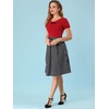 image:imageAllegra K Womens Peter Pan Collar Shirt Vintage 1950s Short Sleeve BlouseRed