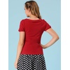 image:imageAllegra K Womens Peter Pan Collar Shirt Vintage 1950s Short Sleeve BlouseRed